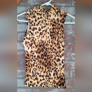 Leopard Tank Olivia Rae Mock Neck Body Tank Suit Layers Tank Top NWT